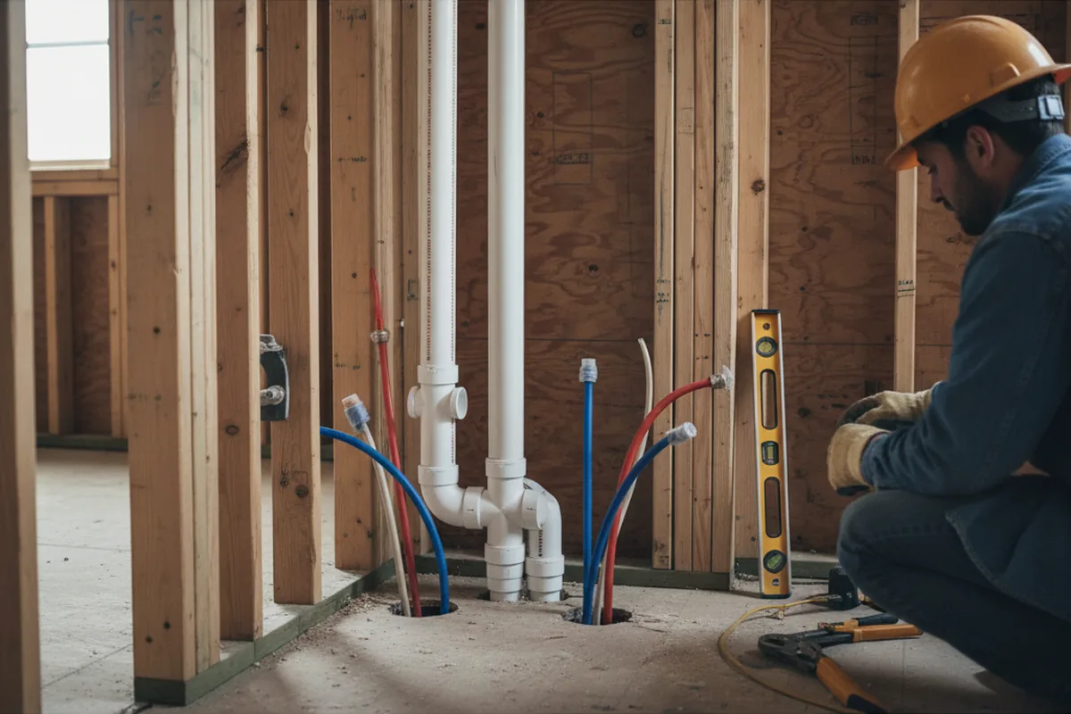 Drain and supply rough-in during Drain Cleaning in Garnett